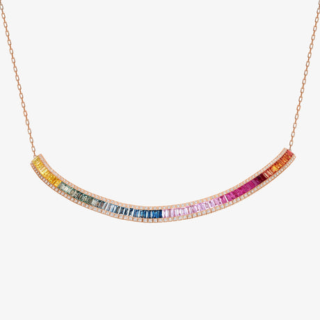 Noor Rose Gold Baguette Sapphire Choker - NECKLACE WOMAN by Samra Jewellery
