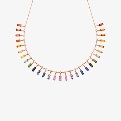 Noor Rose Gold Dangling Choker - NECKLACE WOMAN by Samra Jewellery