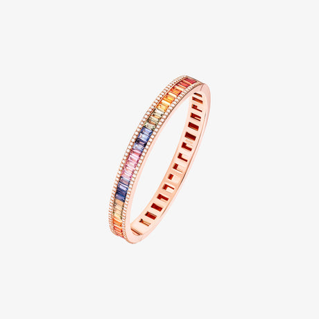 Noor Rose Gold Baguette Sapphire Bangle - BANGLE WOMAN by Samra Jewellery