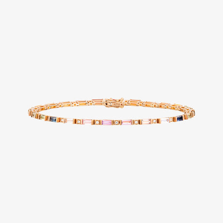 Noor Rose Gold Baguette Sapphire Small Bracelet - BRACELET WOMAN by Samra Jewellery