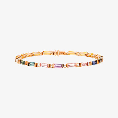 Noor Rose Gold Baguette Sapphire Large Bracelet - BRACELET WOMAN by Samra Jewellery