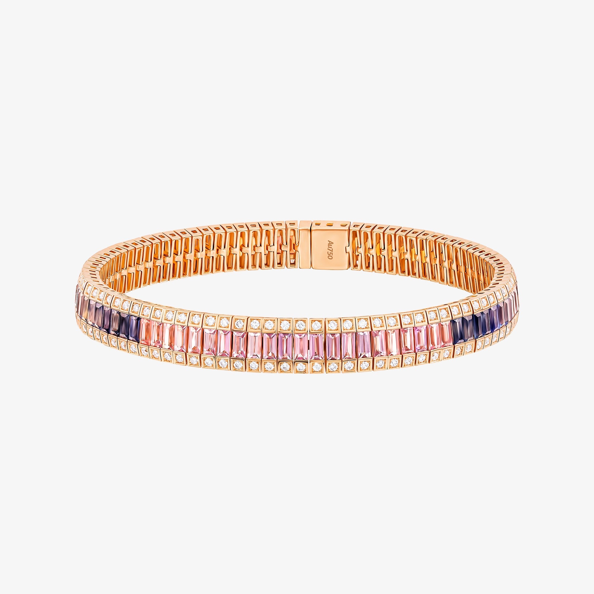 Noor Rose Gold Baguette Sapphire Bracelet