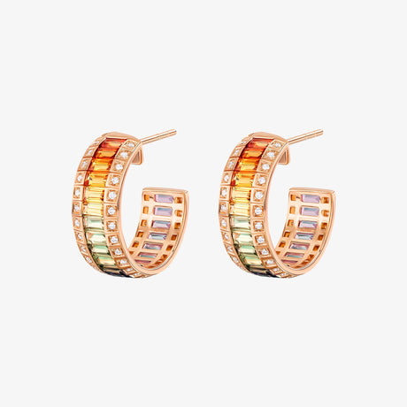 Noor Rose Gold Sapphire Hoop Earring - EARRING WOMAN by Samra Jewellery