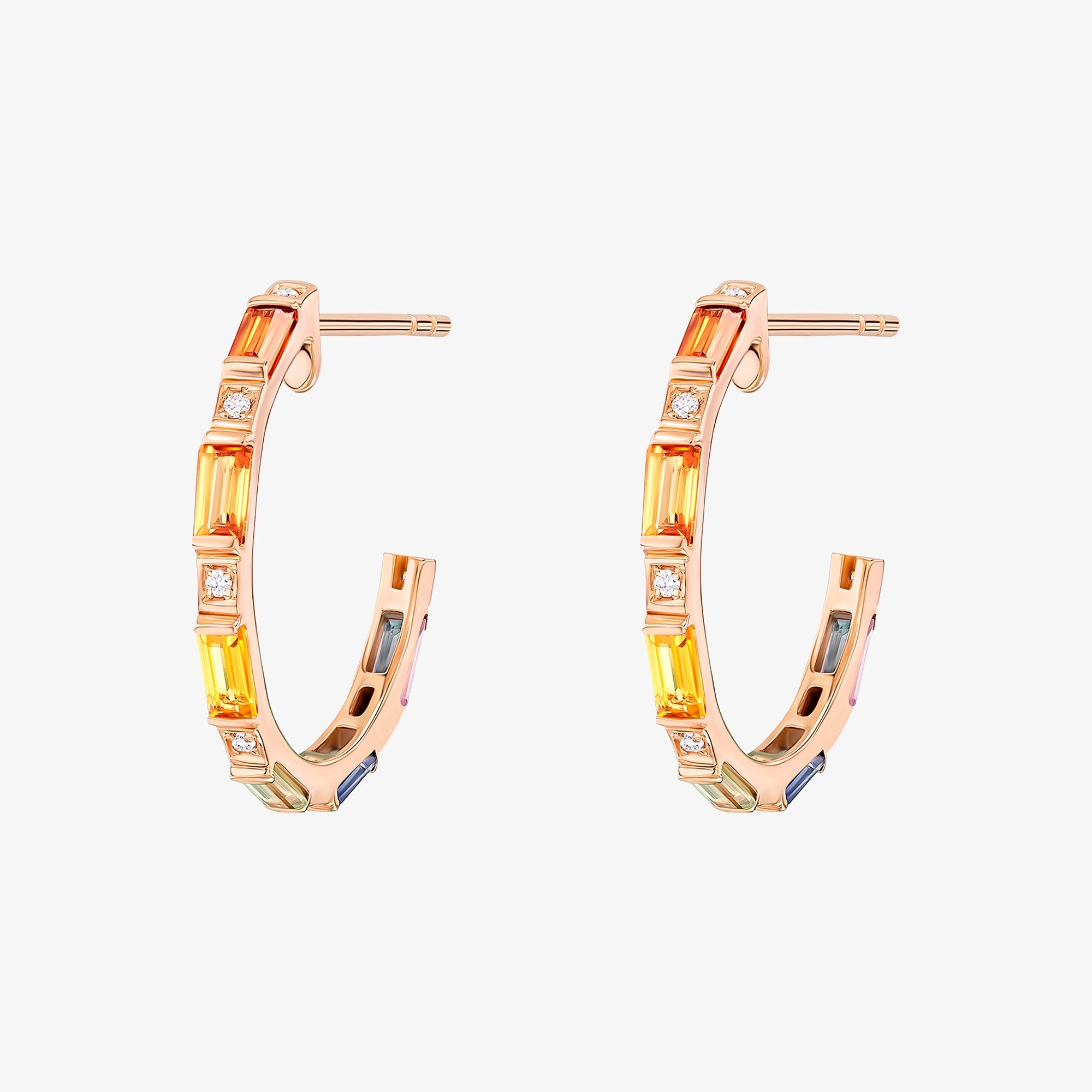 Noor Rose Gold Sapphire Small Hoop Earring