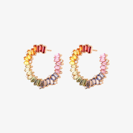Noor Rose Gold Sapphire Earring - EARRING WOMAN by Samra Jewellery