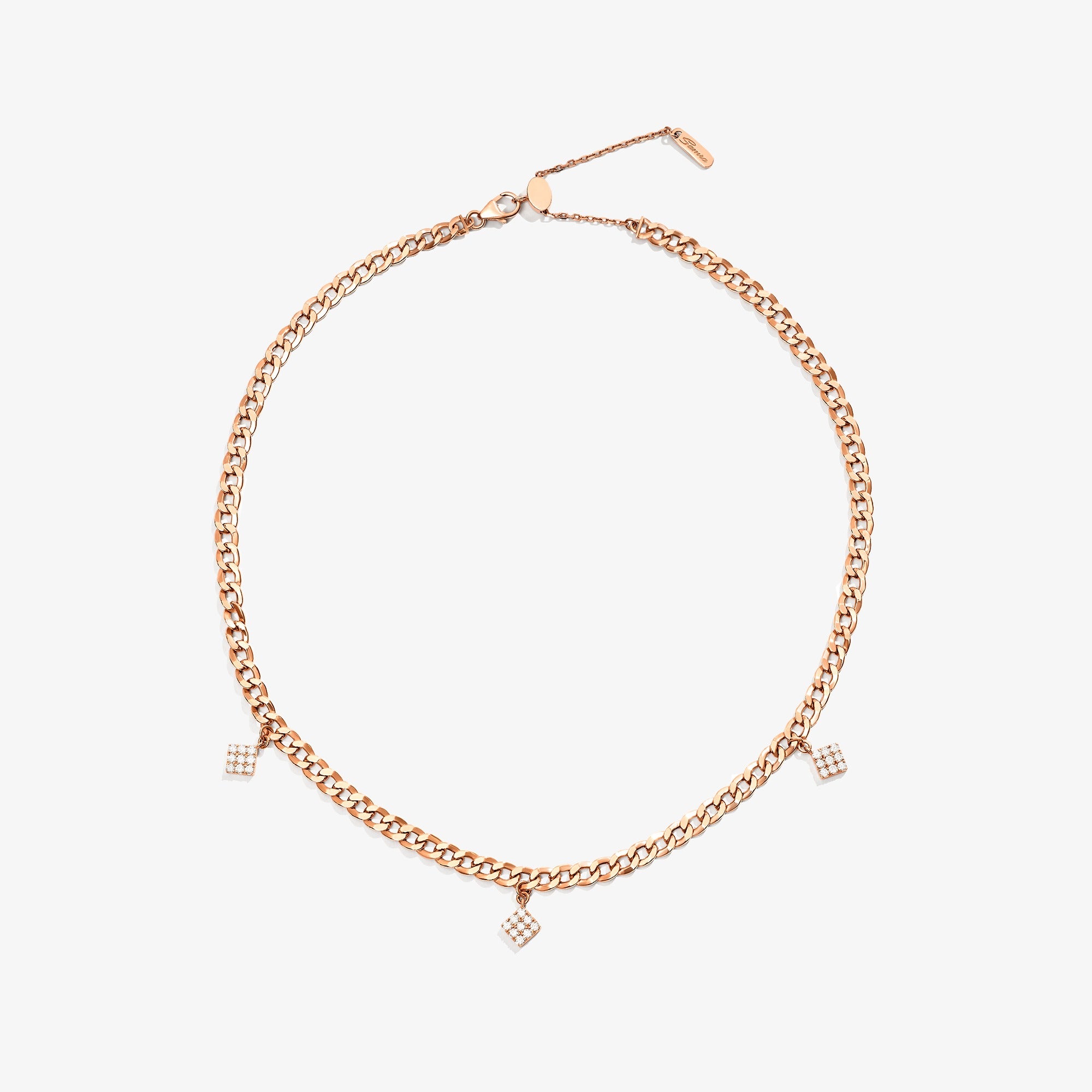 Quwa Dangling Three Square Necklace