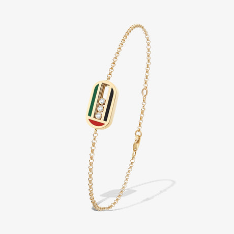 UAE Edition Capsule Shape Sliding Diamonds - BRACELET WOMAN by Samra Jewellery