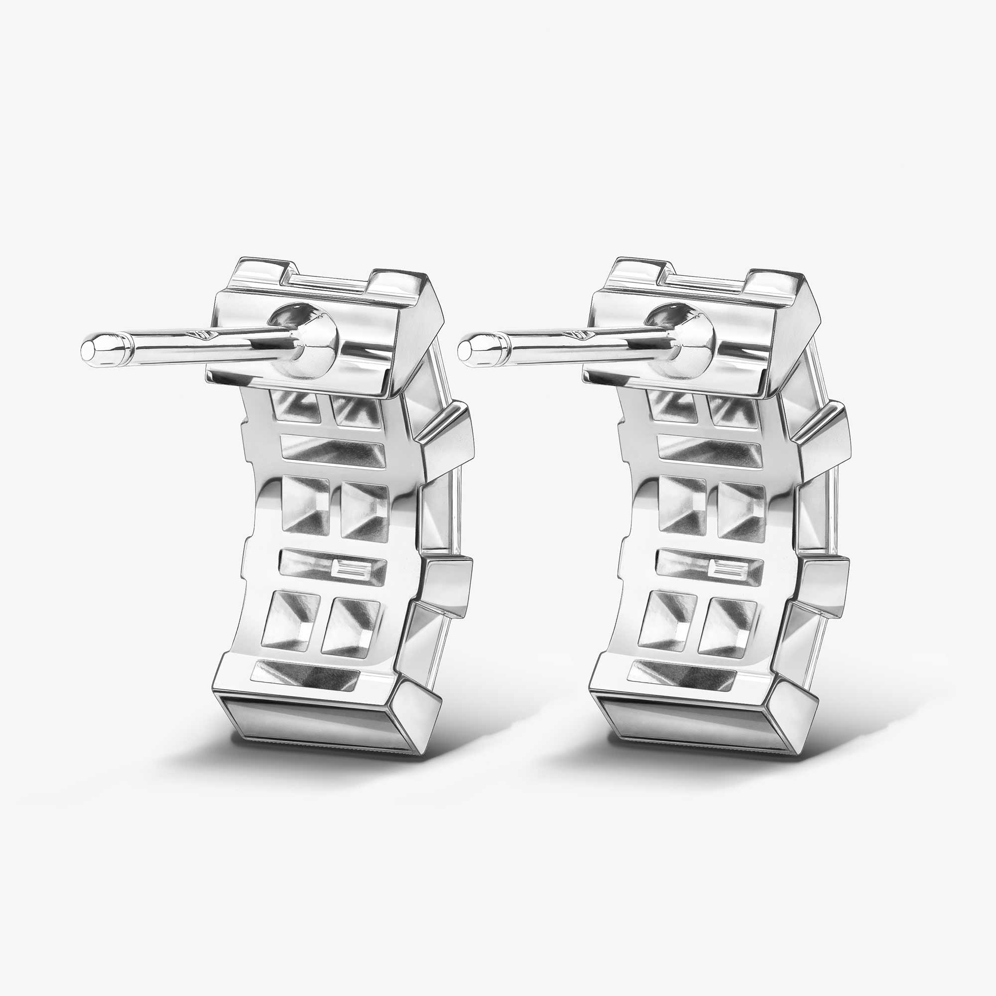 Splendore White Gold Diamond Huggie Hoop Earring - EARRING WOMAN by Samra Jewellery