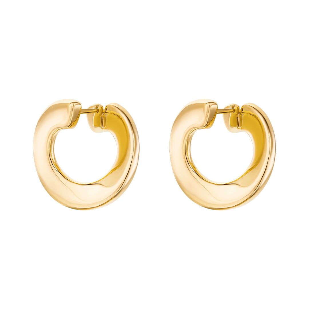Thahab Yellow Gold Circle Earring - Samra Jewellery - Diamond Jewellery - THAHAB