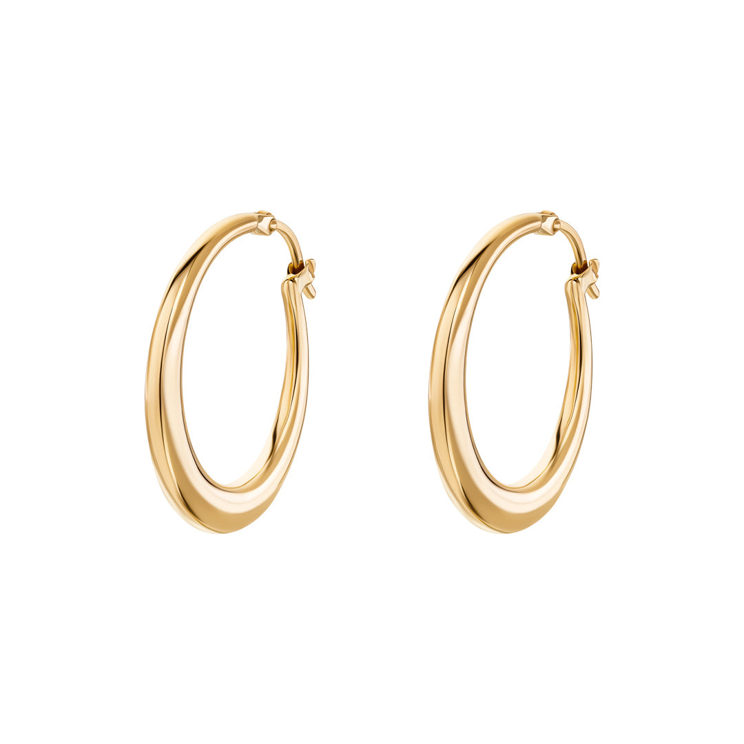 Thahab Yellow Gold Medium Hoop Earring - Samra Jewellery - Diamond Jewellery - THAHAB