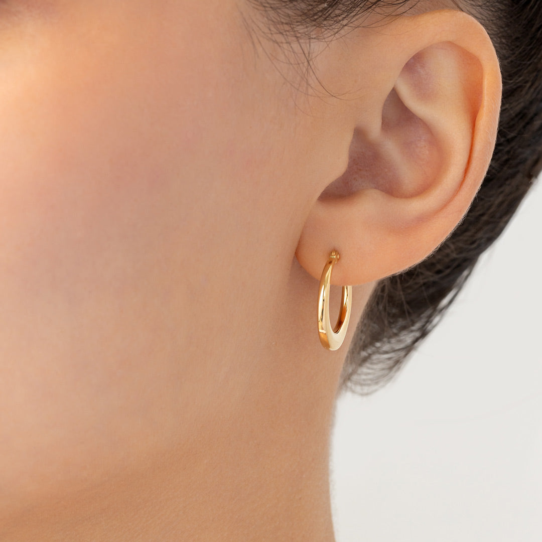 Thahab Yellow Gold Small Hoop Earring - Samra Jewellery - Diamond Jewellery - THAHAB