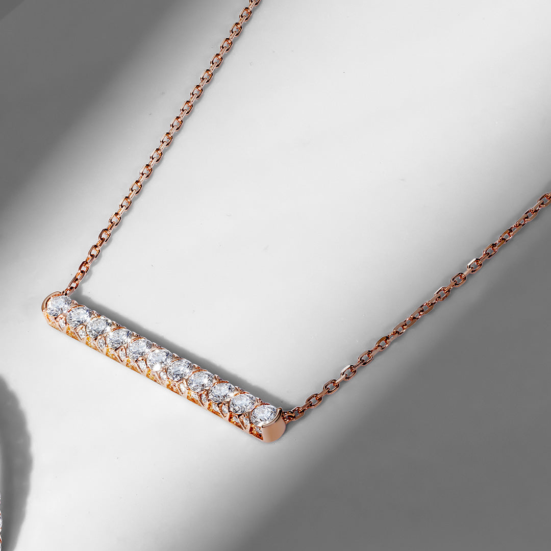 Thalj Rose Gold Diamond Necklace - Samra Jewellery - Diamond Jewellery - THALJ