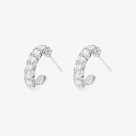 Thalj White Gold Diamond Hoop Earring - EARRING WOMAN by Samra Jewellery