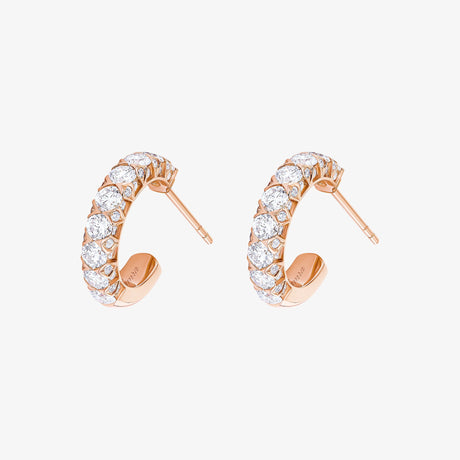 Thalj Rose Gold Diamond Hoop Earring - EARRING WOMAN by Samra Jewellery