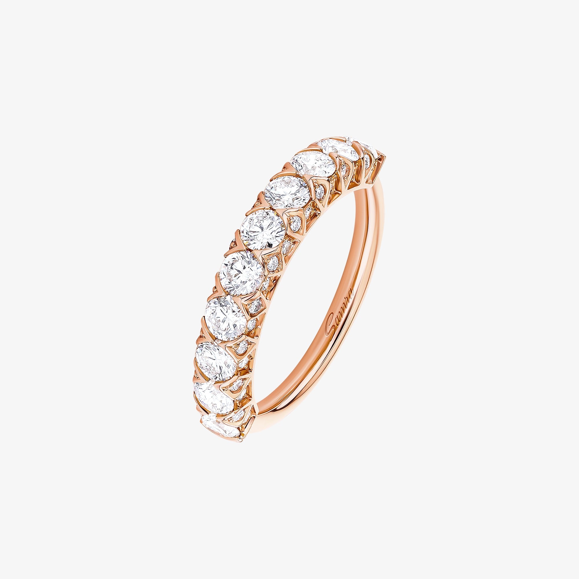 خاتم ماسي من الذهب الزهري من ثلج