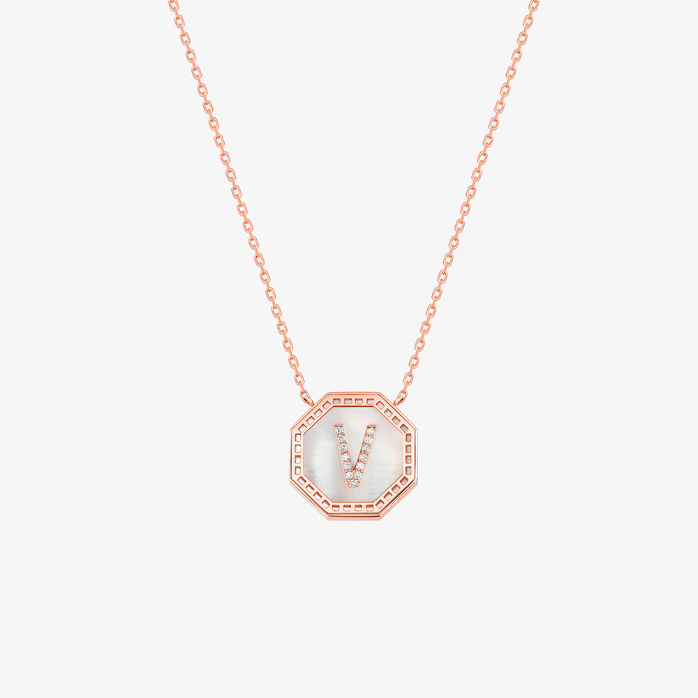 Harf Turath Letter V Necklace - NECKLACE WOMAN by Samra Jewellery