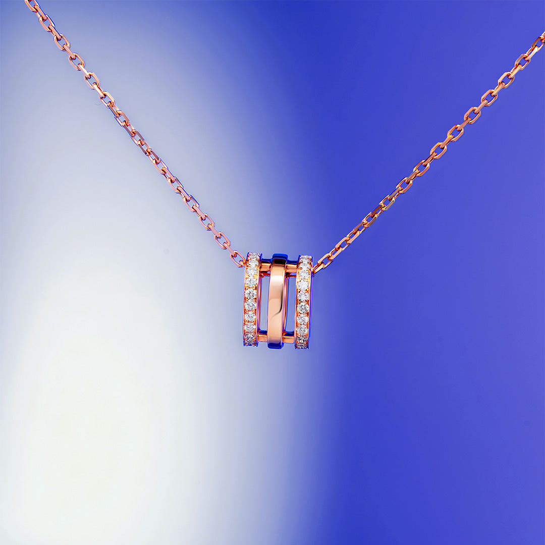 Wid Rose Gold Diamond Necklace - Samra Jewellery - Diamond Jewellery - WID