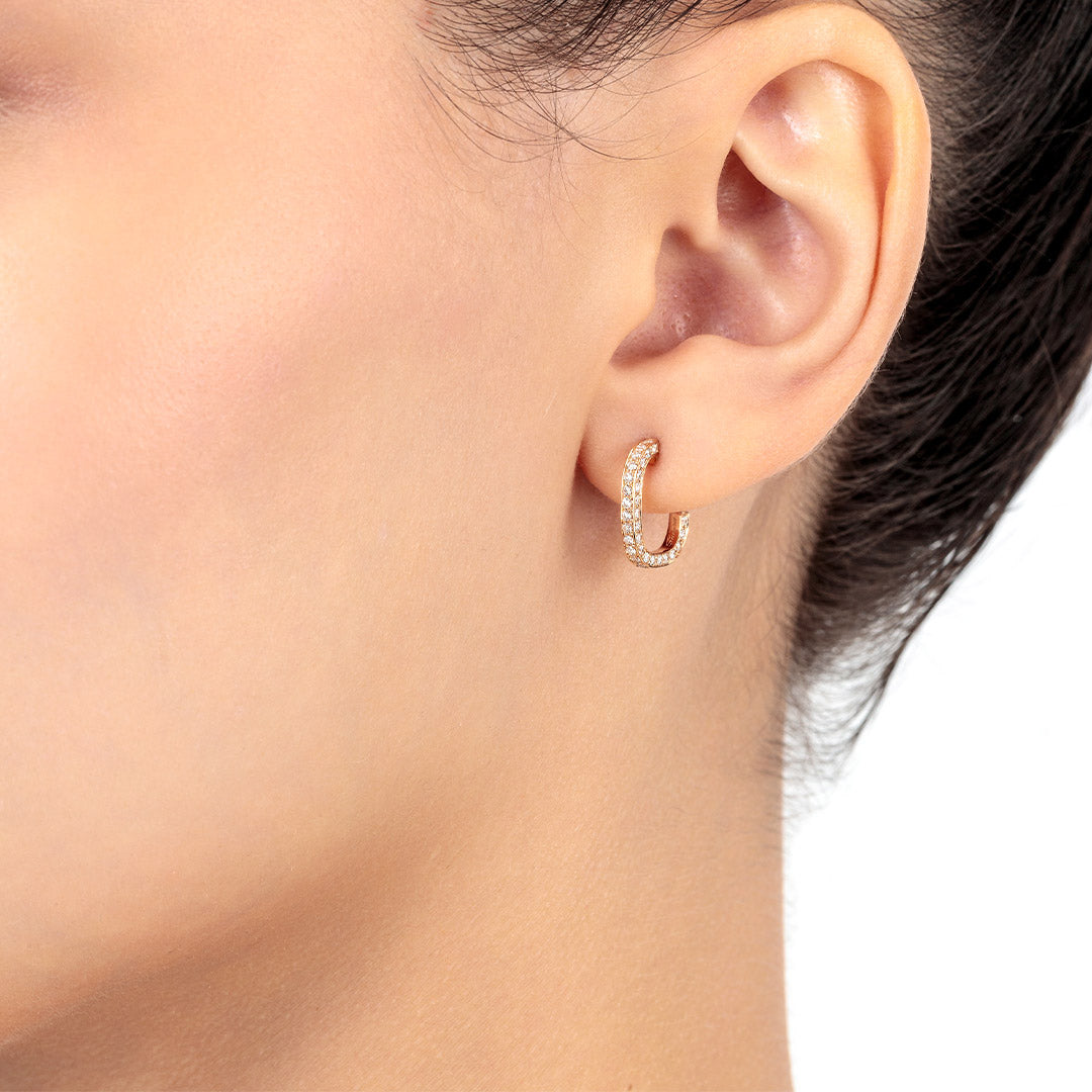 Wid Rose Gold Diamond Single Earrings - Samra Jewellery - Diamond Jewellery - WID