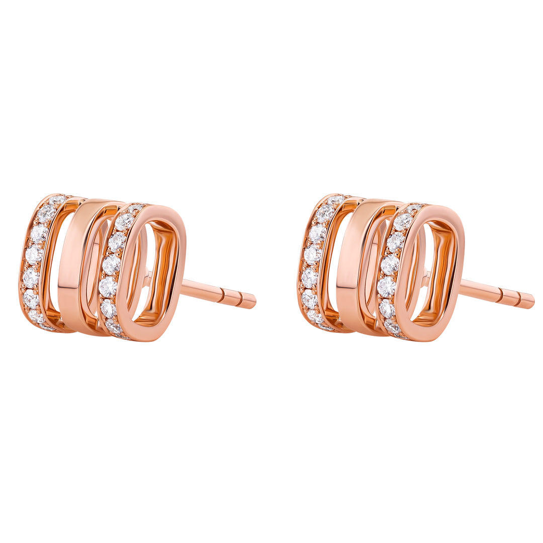 Wid Rose Gold Diamond Stud Earrings - Samra Jewellery - Diamond Jewellery - WID