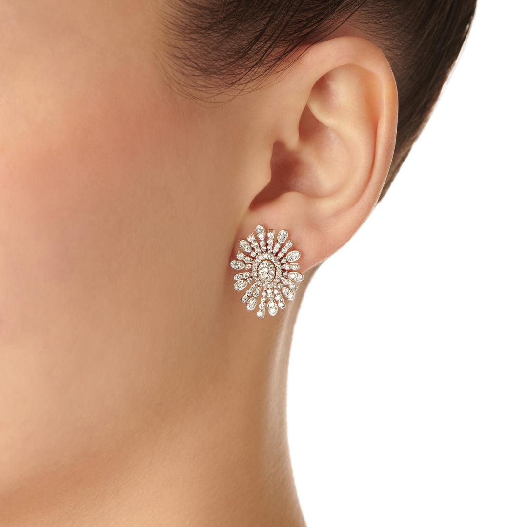 Barq Oval White Gold Diamond Earring - Samra Jewellery - Diamond Jewellery - BARQ