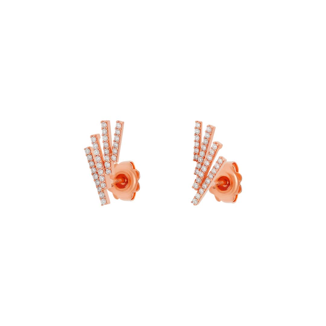 Barq Rose Gold Diamond Earring - Samra Jewellery - Diamond Jewellery - BARQ