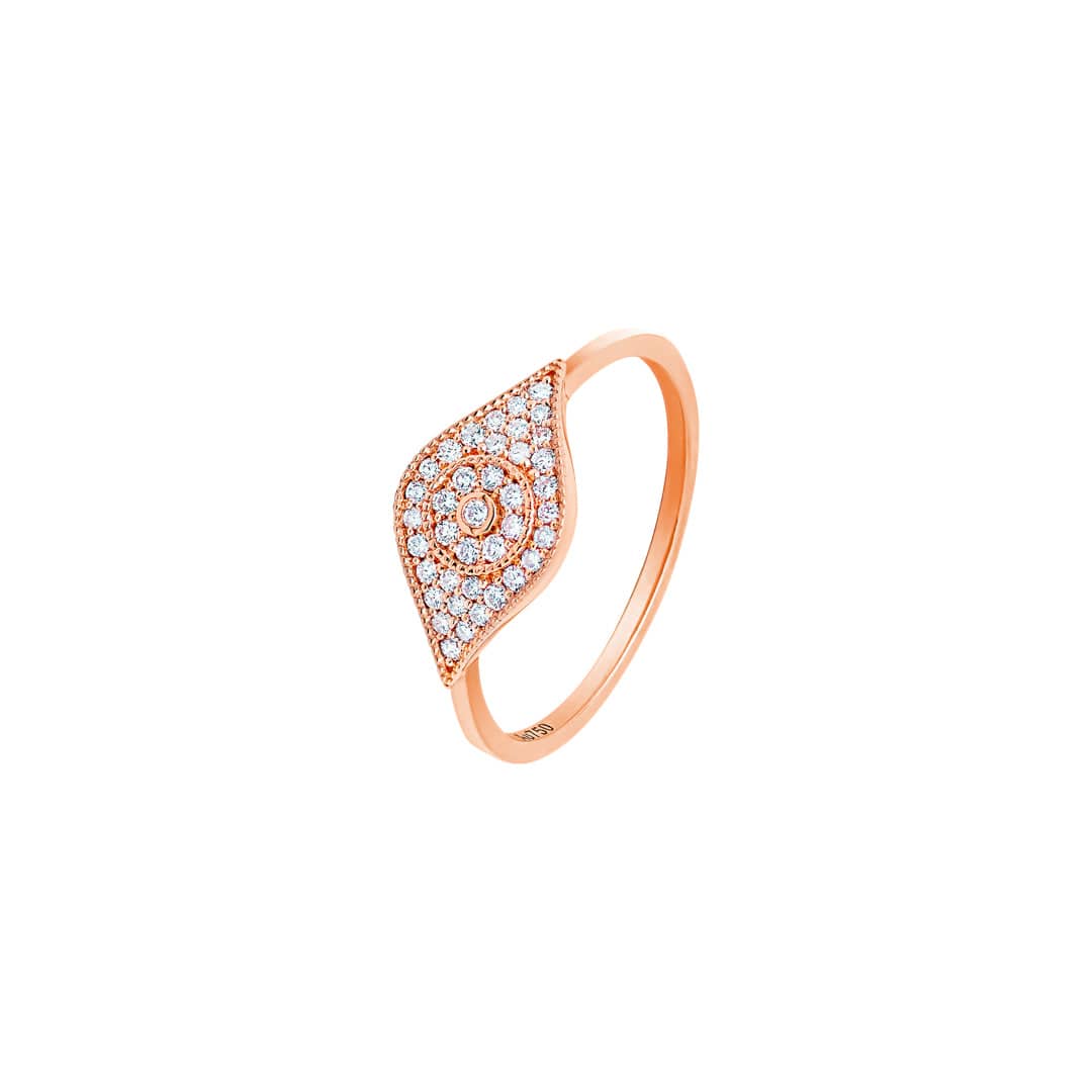 Barq Rose Gold Diamond Eye Ring - Samra Jewellery - Diamond Jewellery - BARQ