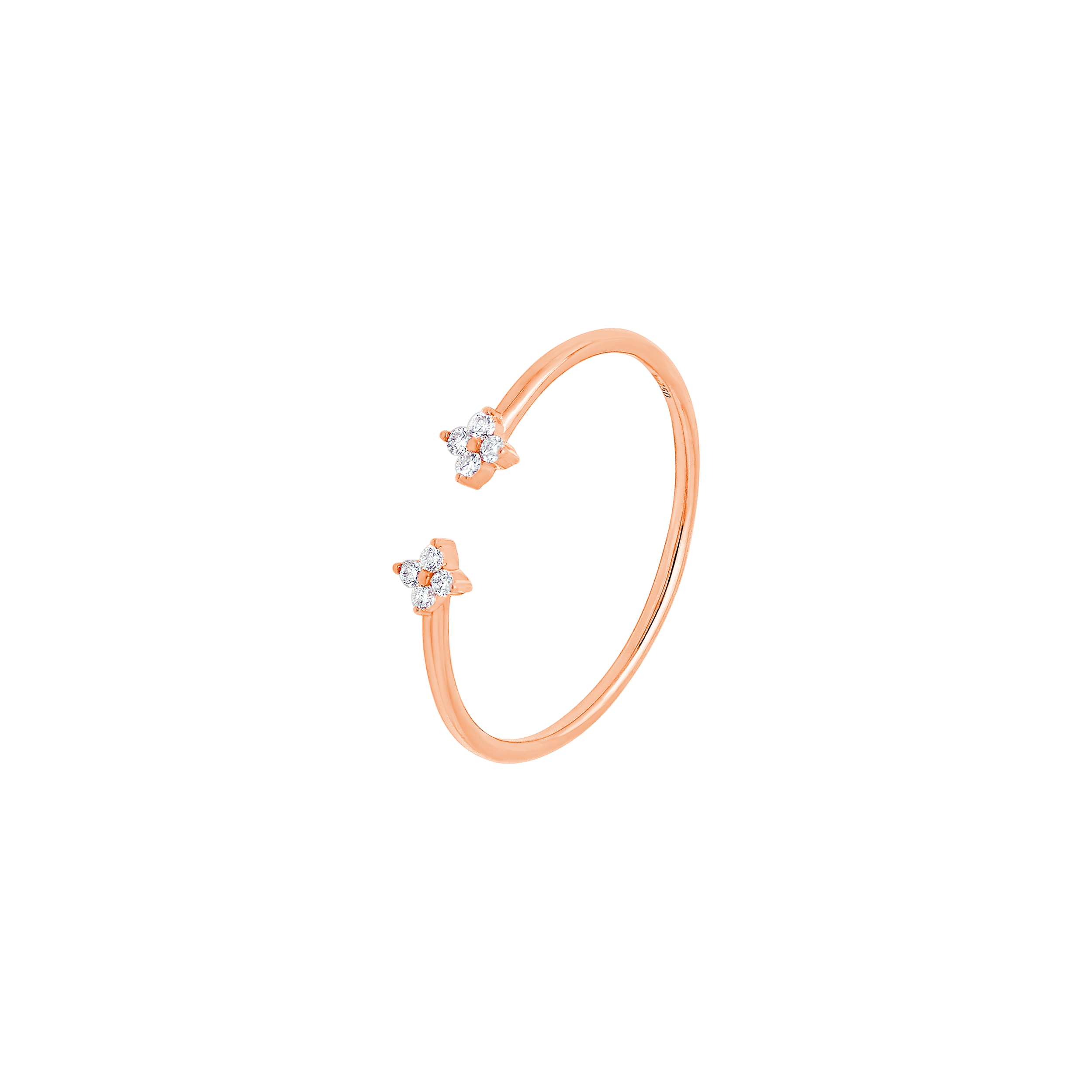 Barq Rose Gold Diamond Flower Ring - Samra Jewellery - Diamond Jewellery - BARQ