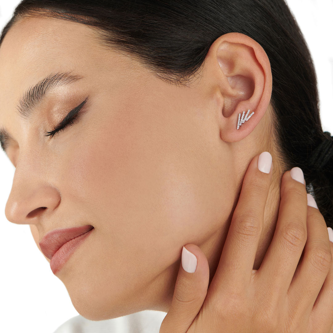 Barq White Gold Diamond Earring - Samra Jewellery - Diamond Jewellery - BARQ