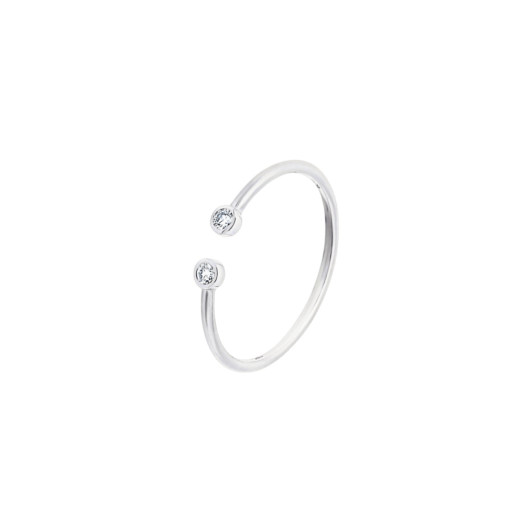 Barq White Gold Diamond Small Ring - Samra Jewellery - Diamond Jewellery - BARQ