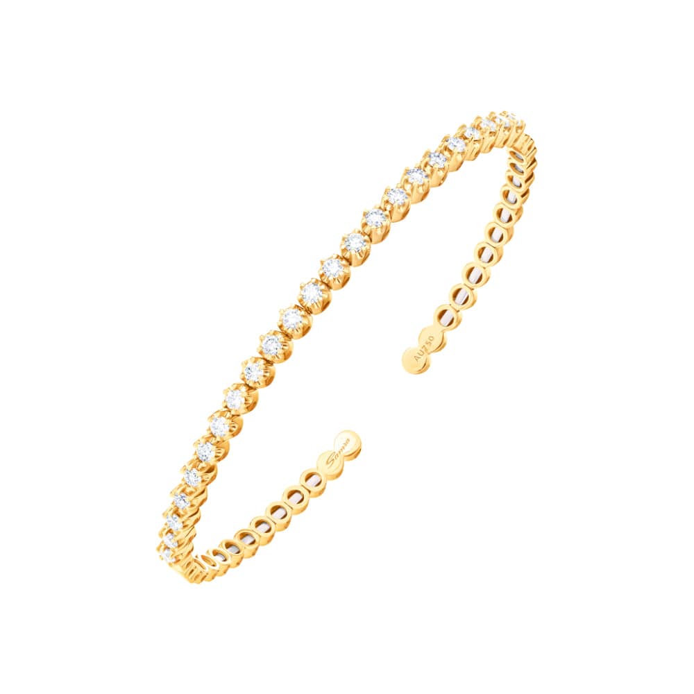 Barq Yellow Gold Diamond Bangle - Samra Jewellery - Diamond Jewellery - BARQ