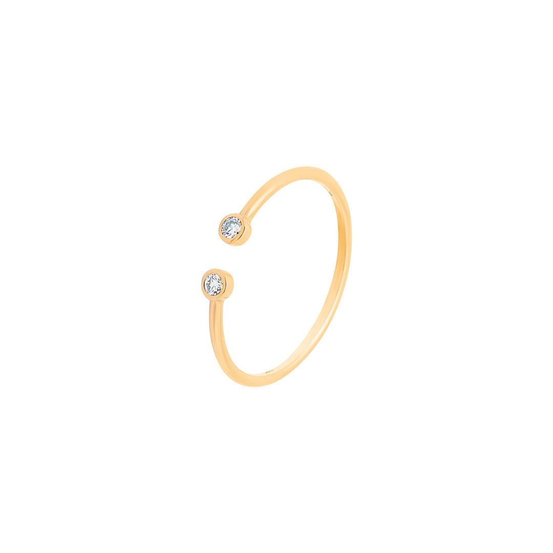 Barq Yellow Gold Diamond Small Ring - Samra Jewellery - Diamond Jewellery - BARQ