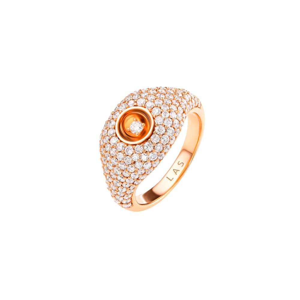Bint Al Matar Rose Gold Diamond Pinky Ring - Samra Jewellery - Diamond Jewellery - BINT AL MATAR