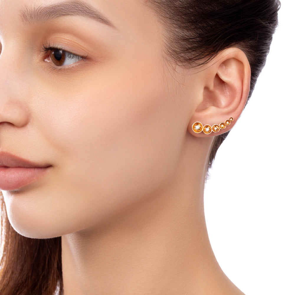Bint Al Matar Rose Gold Ear Climber - Samra Jewellery - Diamond Jewellery - BINT AL MATAR