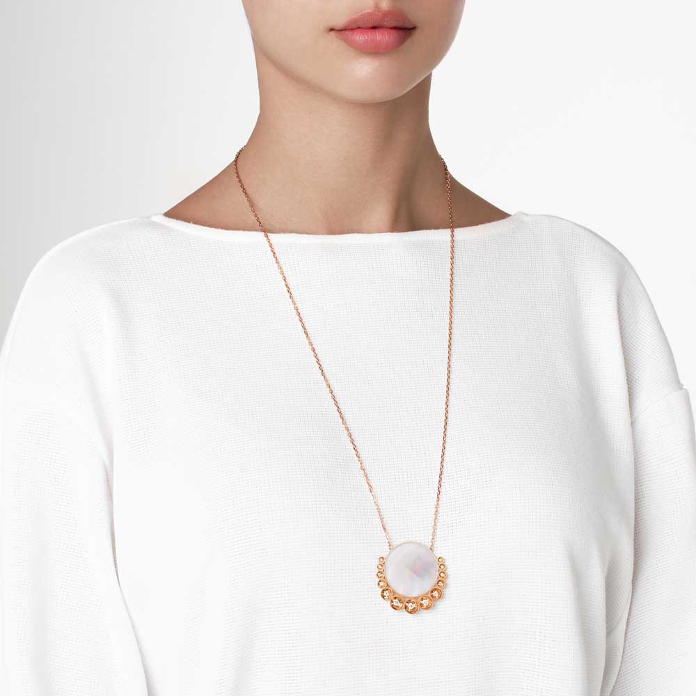 Bint Al Matar Rose Gold Mother Of Pearl Large Necklace - Samra Jewellery - Diamond Jewellery - BINT AL MATAR