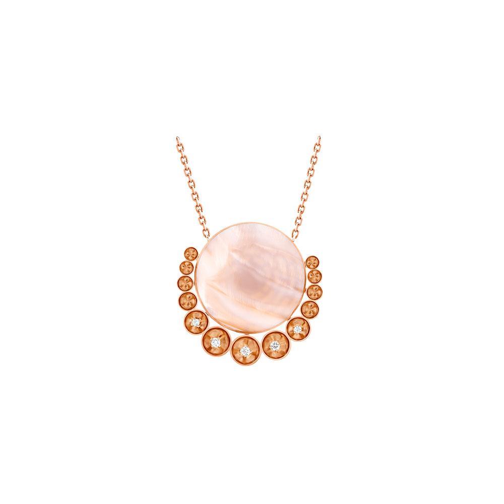 Bint Al Matar Rose Gold Mother Of Pearl Small Necklace - Samra Jewellery - Diamond Jewellery - BINT AL MATAR