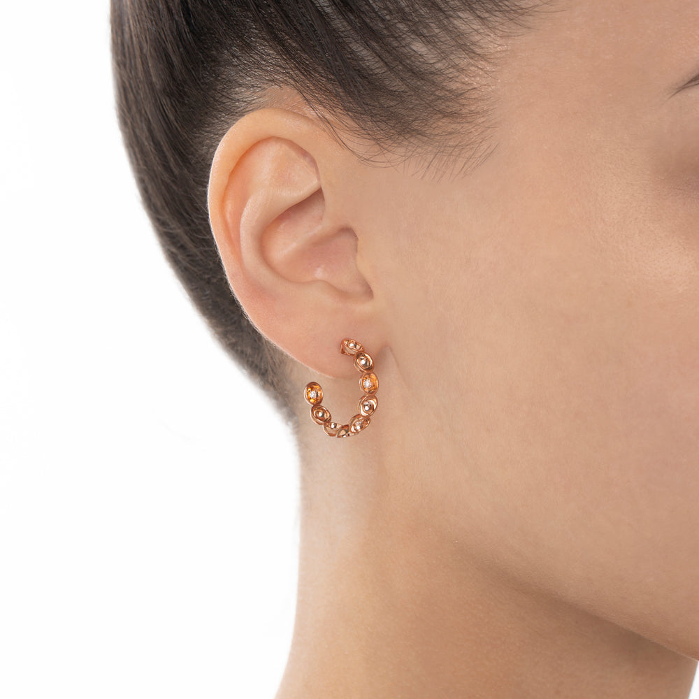 Bint Al Matar Rose Gold Small Hoop Earring - Samra Jewellery - Diamond Jewellery - BINT AL MATAR