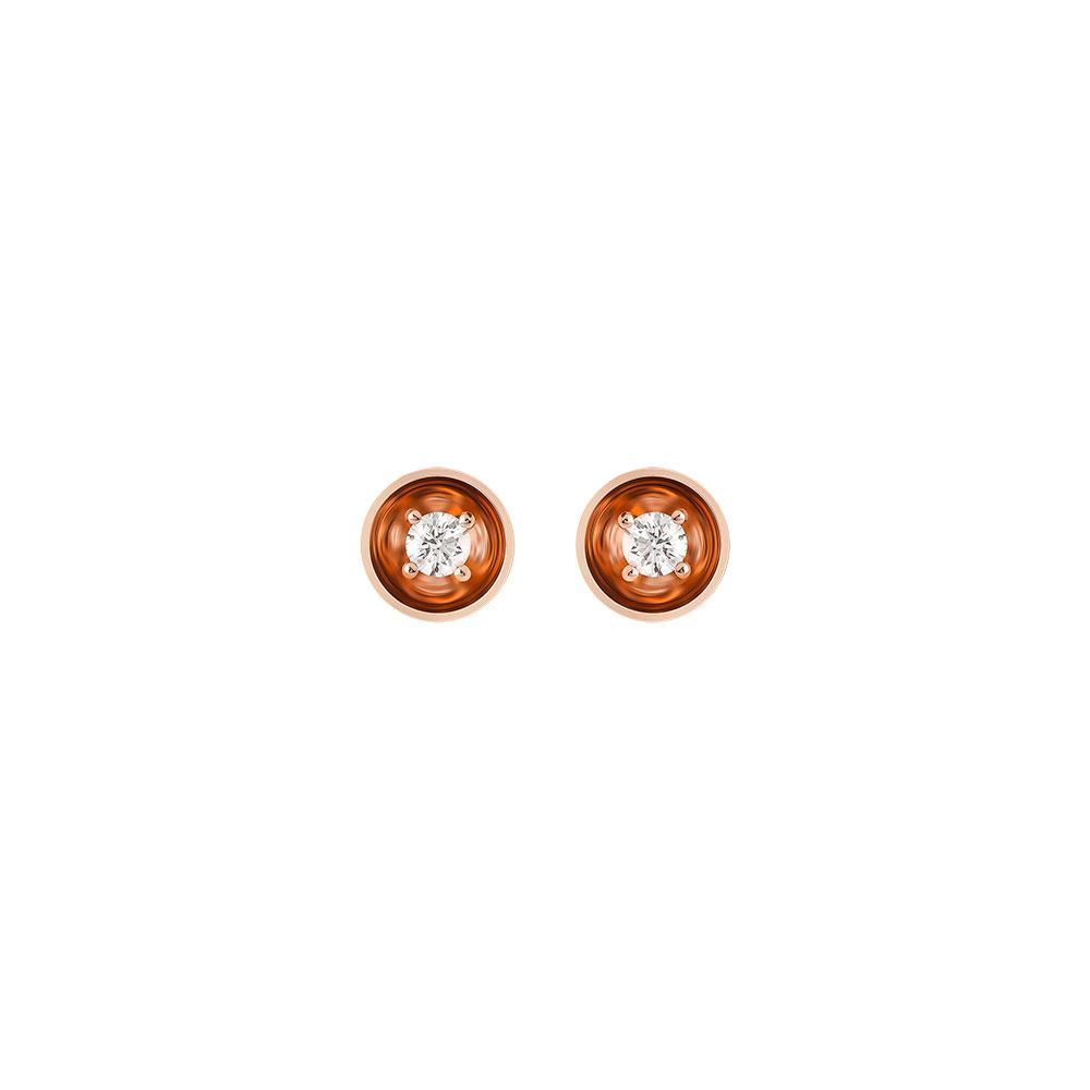 Bint Al Matar Rose Gold Stud Earrings - Samra Jewellery - Diamond Jewellery - BINT AL MATAR