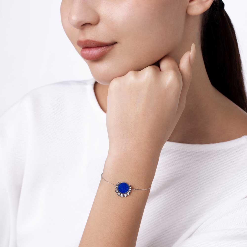 Bint Al Matar White Gold Lapis Lazuli Bracelet - Samra Jewellery - Diamond Jewellery - BINT AL MATAR