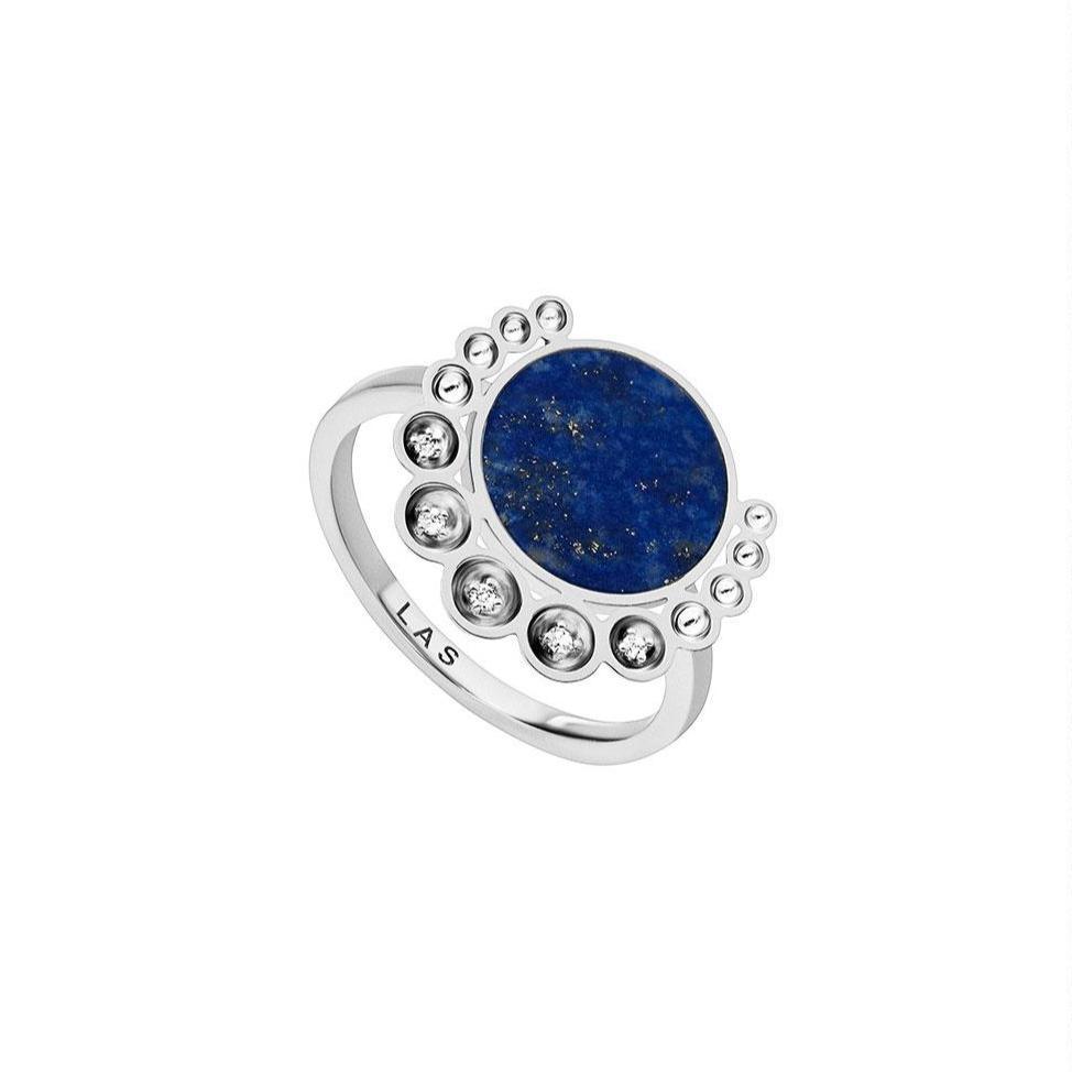 Bint Al Matar White Gold Lapis Lazuli Ring - Samra Jewellery - Diamond Jewellery - BINT AL MATAR