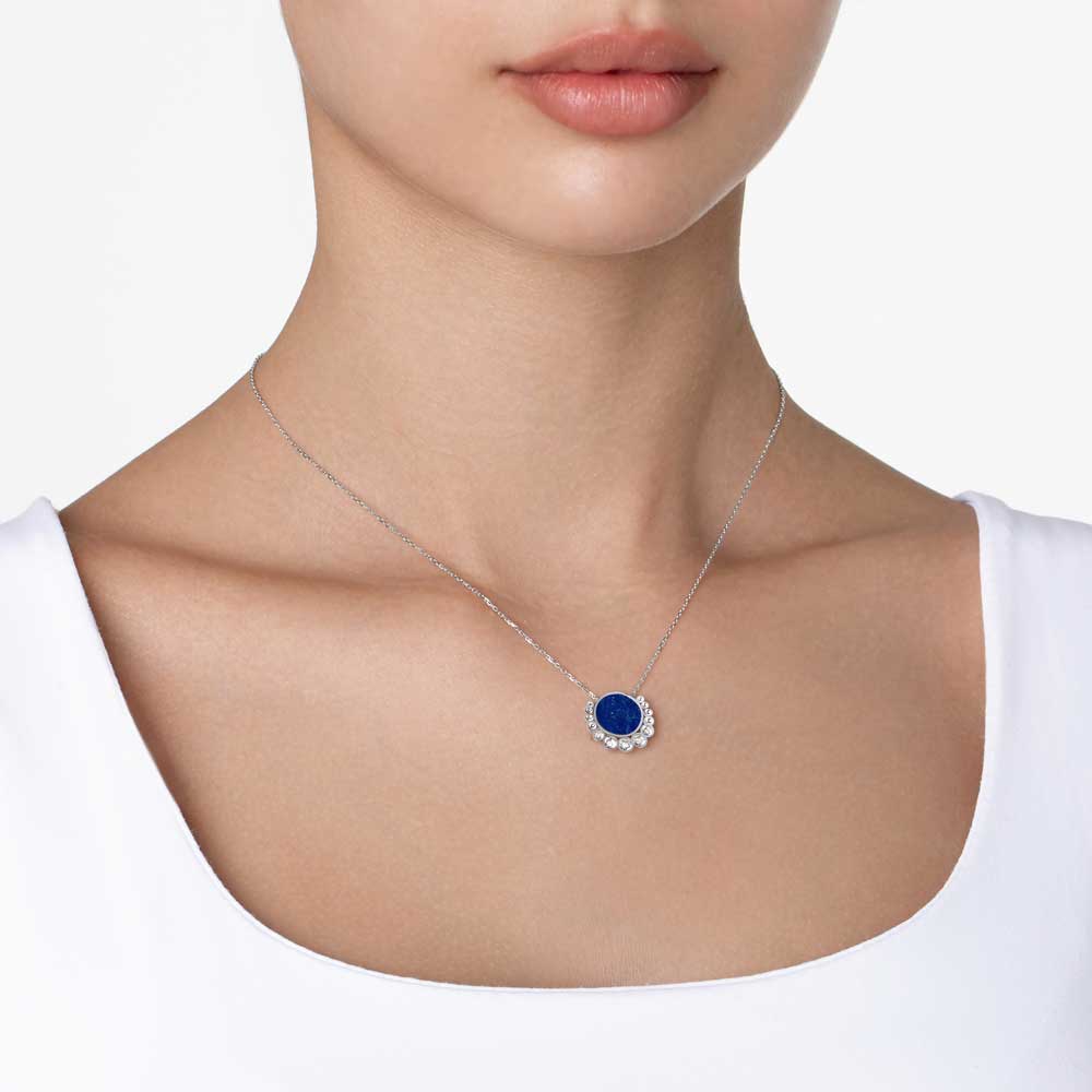 Bint Al Matar White Gold Lapis Lazuli Small Necklace - Samra Jewellery - Diamond Jewellery - BINT AL MATAR