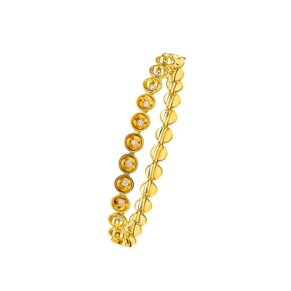 Bint Al Matar Yellow Gold Bangle with Diamonds - Samra Jewellery - Diamond Jewellery - BINT AL MATAR