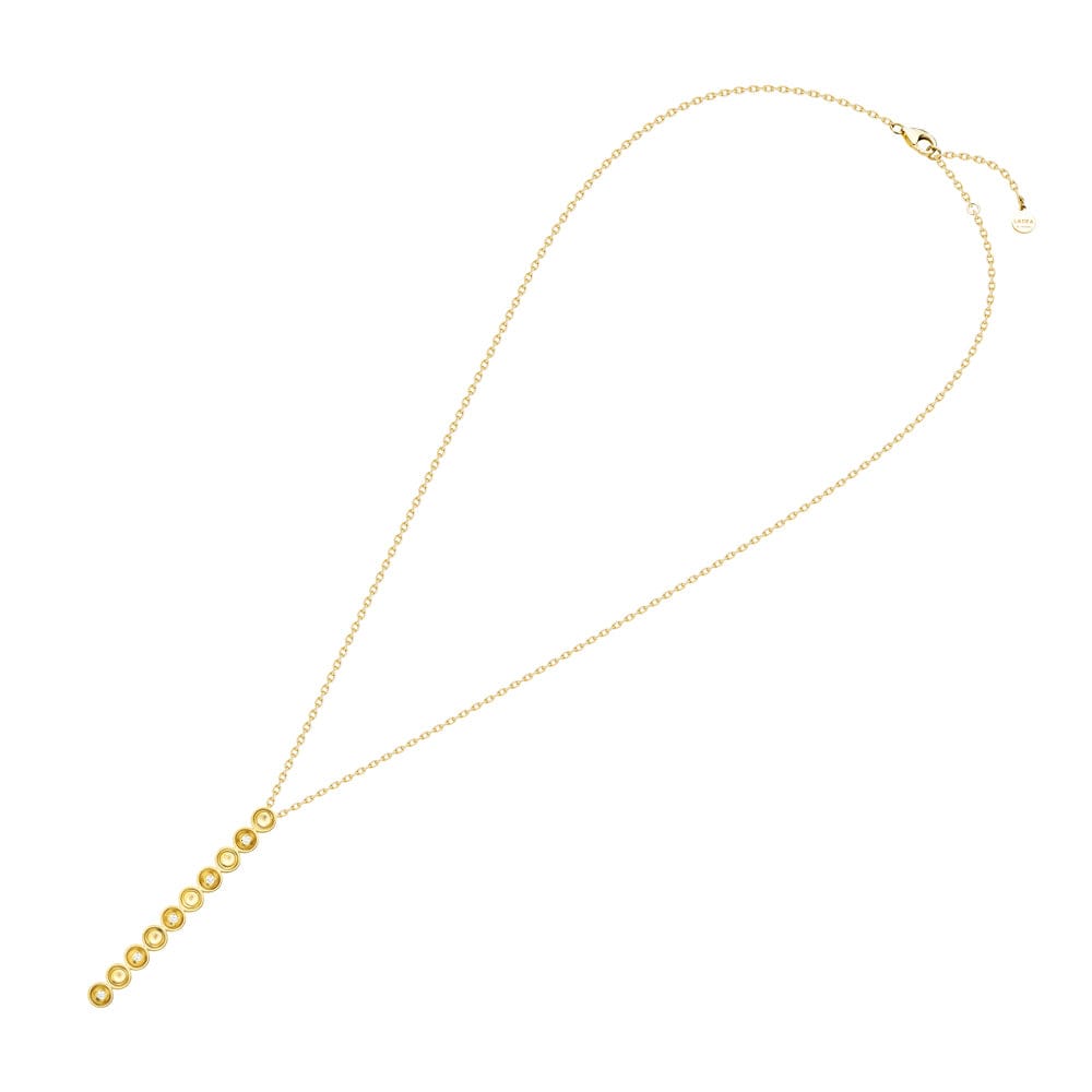 Bint Al Matar Yellow Gold Dangling Necklace - Samra Jewellery - Diamond Jewellery - BINT AL MATAR