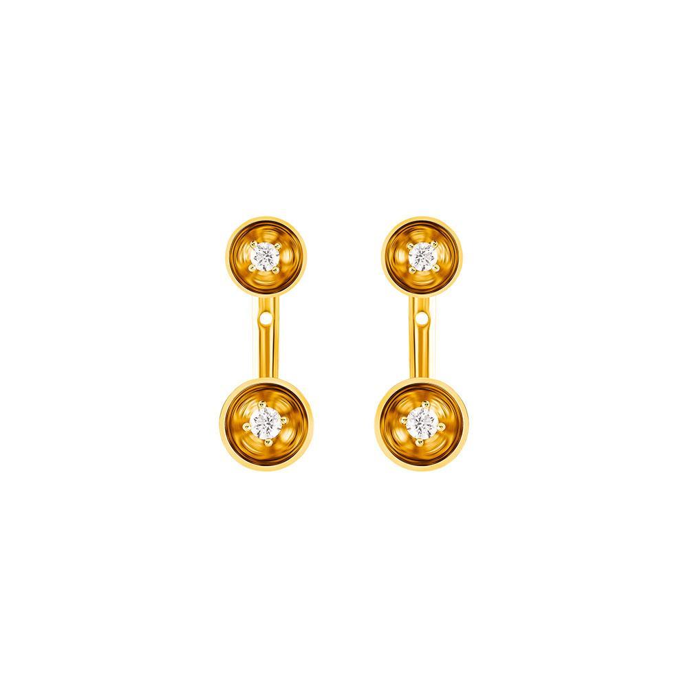 Bint Al Matar Yellow Gold Ear Jacket - Samra Jewellery - Diamond Jewellery - BINT AL MATAR
