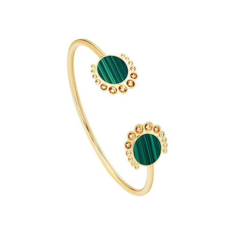 Bint Al Matar Yellow Gold Malachite Bangle - Samra Jewellery - Diamond Jewellery - BINT AL MATAR