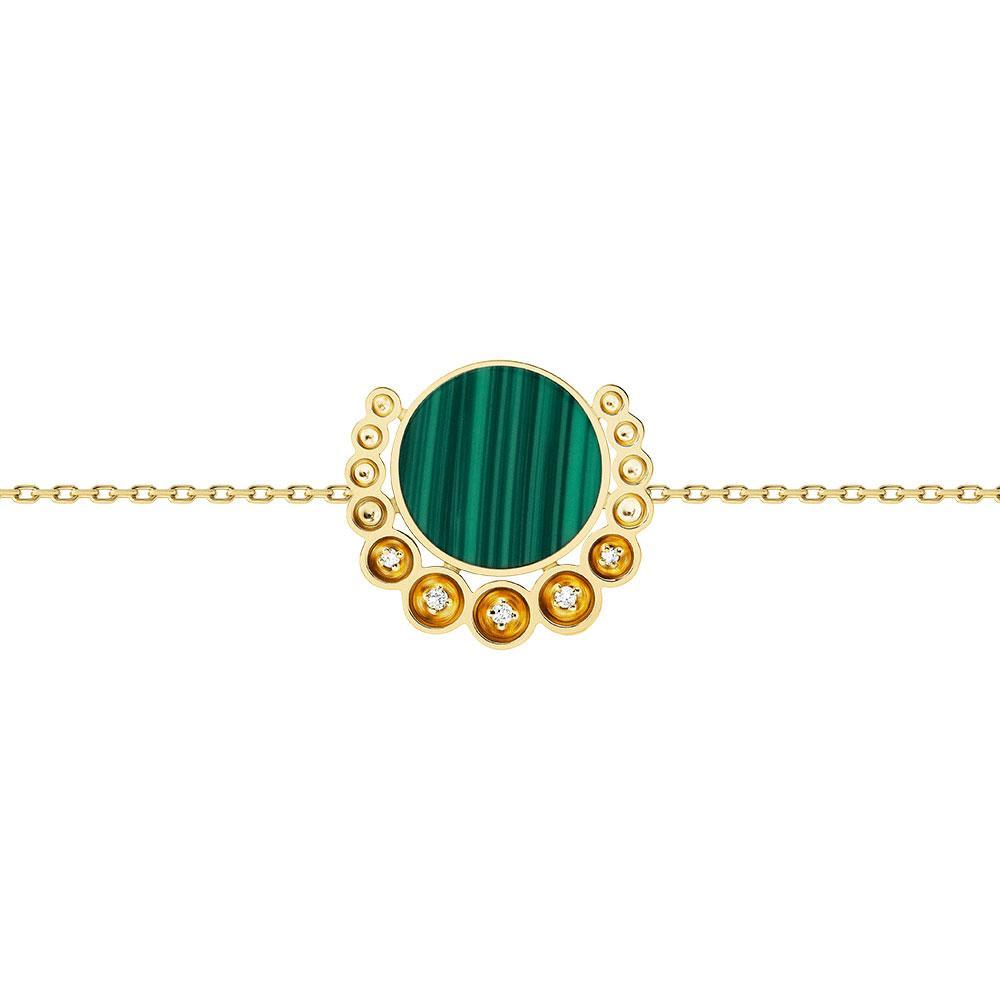 Bint Al Matar Yellow Gold Malachite Bracelet - Samra Jewellery - Diamond Jewellery - BINT AL MATAR