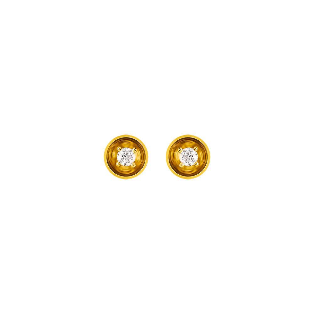Bint Al Matar Yellow Gold Stud Earrings - Samra Jewellery - Diamond Jewellery - BINT AL MATAR
