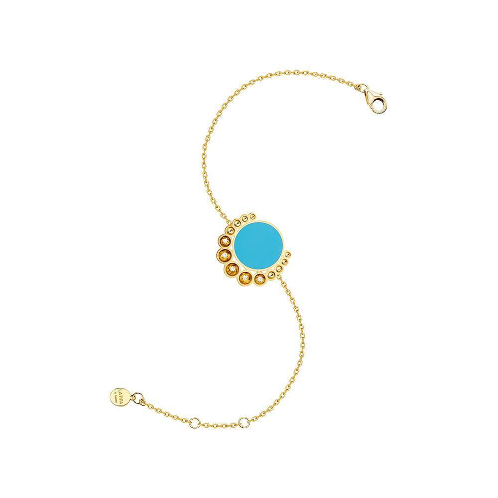 Bint Al Matar Yellow Gold Turquoise Bracelet - Samra Jewellery - Diamond Jewellery - BINT AL MATAR