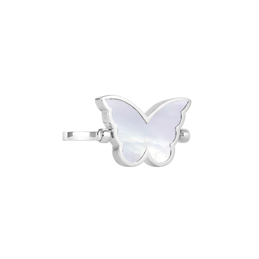 Classic Butterfly White Gold Diamond Reversible Large Ring - Samra Jewellery - Diamond Jewellery - BUTTERFLIES
