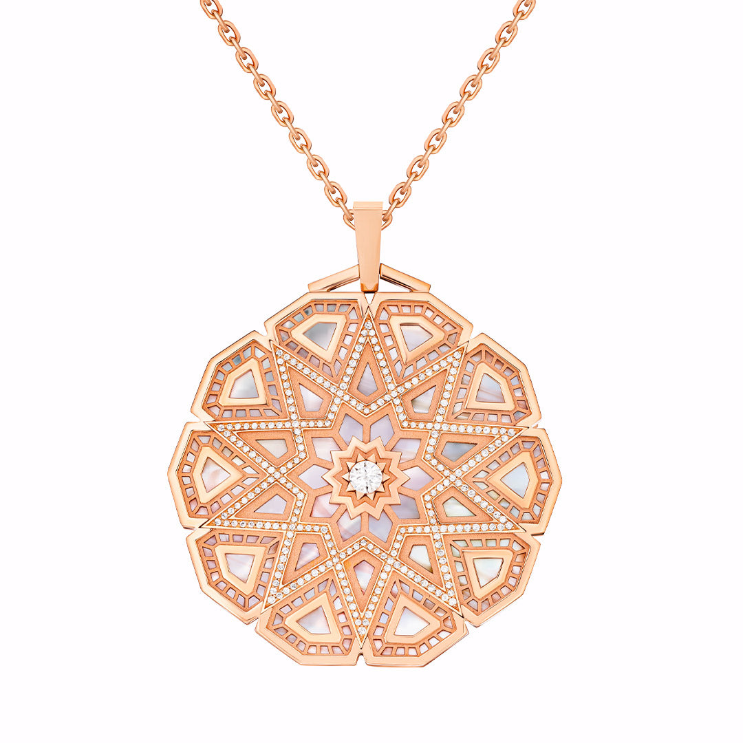 Classic Turath Diamond Medallion Necklace - Samra Jewellery - Diamond Jewellery - TURATH