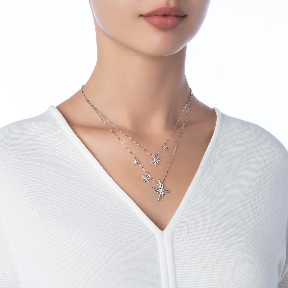 Daw Multi Charms Diamond Double Necklace - Samra Jewellery - Diamond Jewellery - DAW